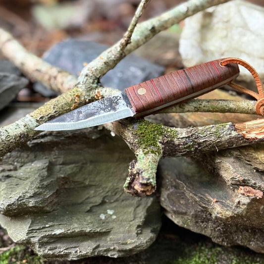 HFS Pocket Puukko Stacked Leather Handle