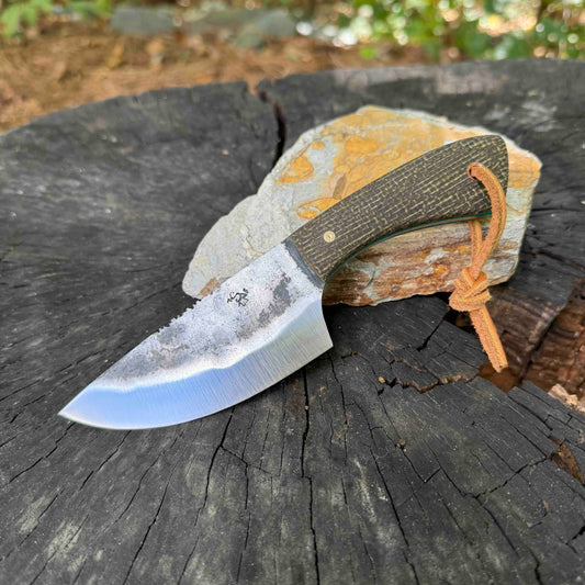 HFS Skinner Green Burlap Micarta